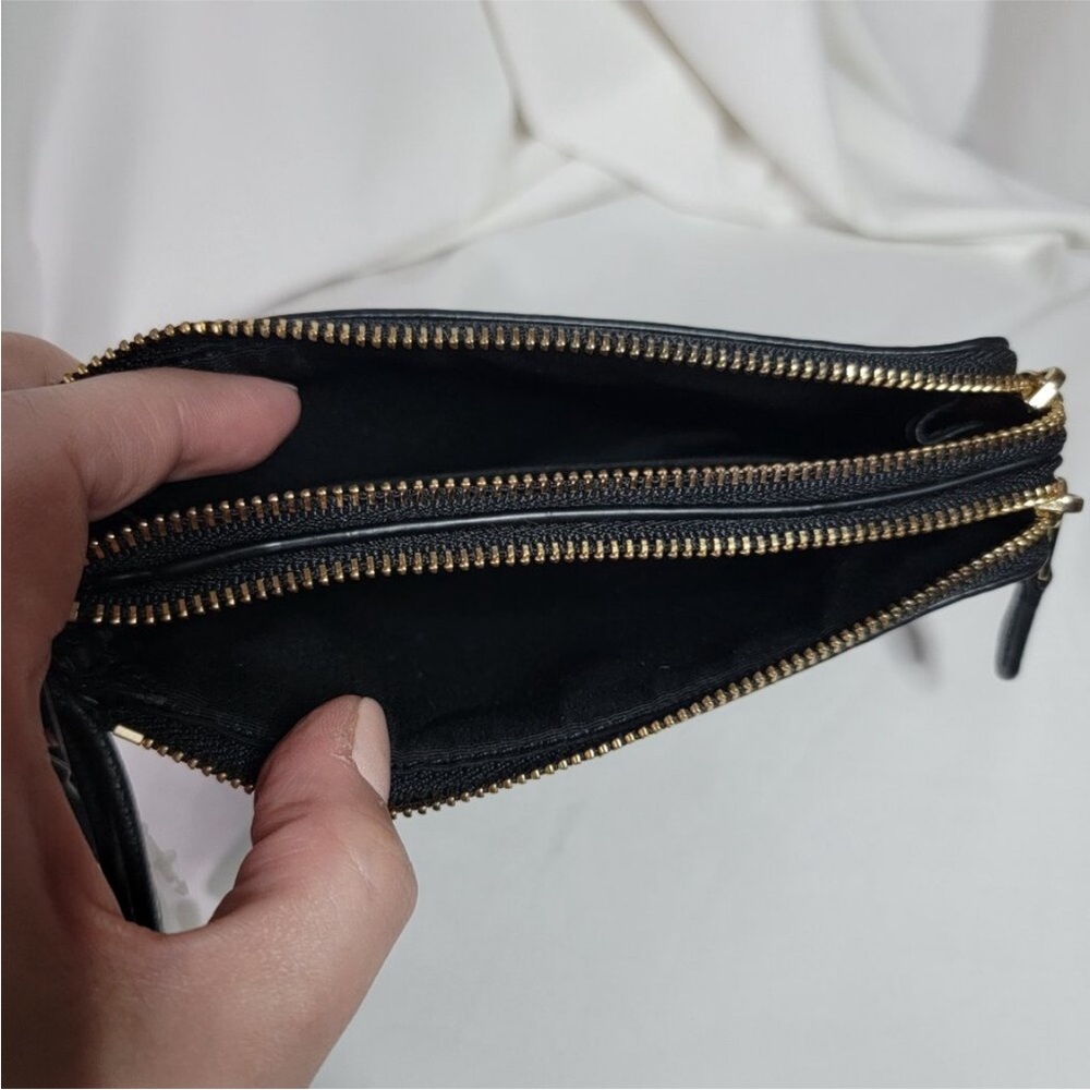 Coach Brown & Black DOUBLE Zip Wristlet - Picture 8 of 9